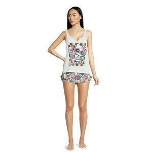 Sanrio Hello Kitty Tank Top And Shorts Pajama Set 90s Style XL